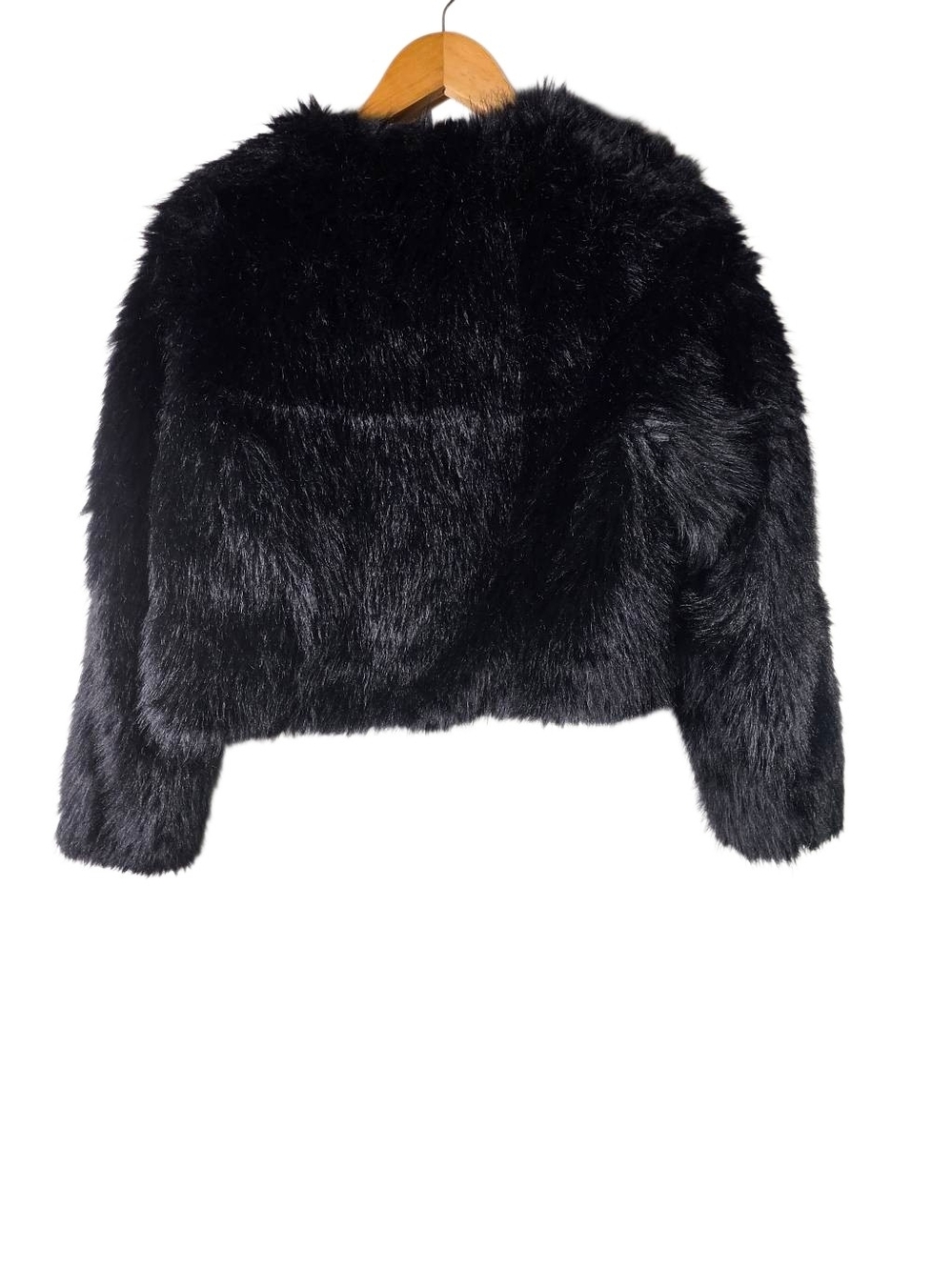 Rachel Zoe Black Faux Fur Cropped Jacket XS